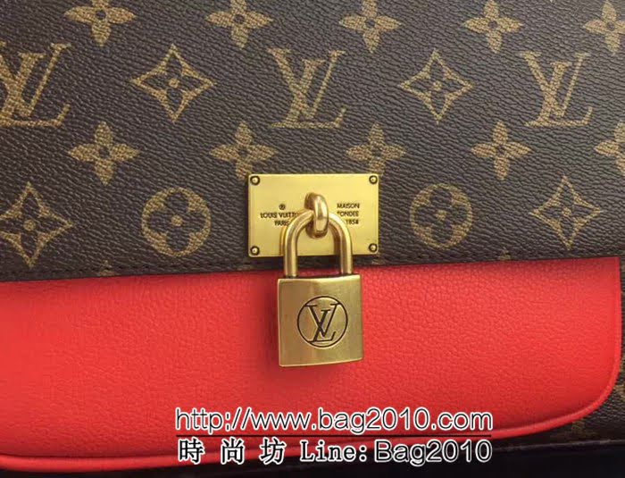 路易威登LV頂級原單M44286 Monogram帆布 粒紋皮革MARIGNAN 郵差包 YDH1617